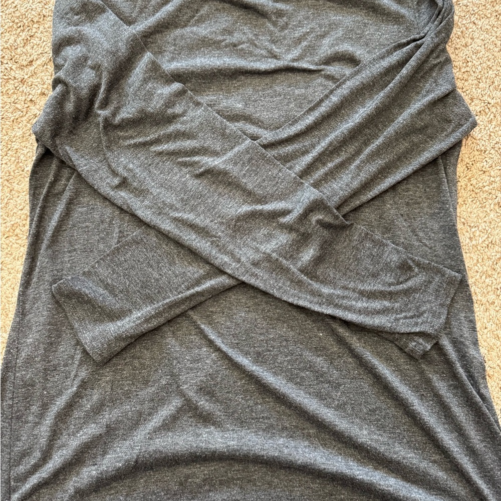 Gray Long Sleeve Top